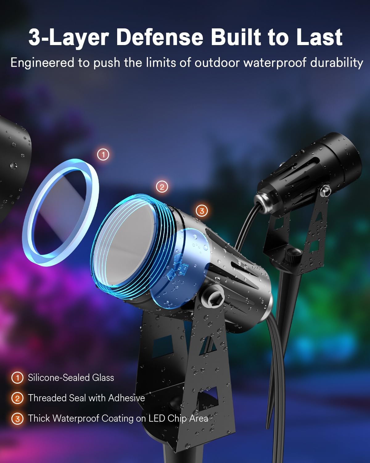 Lumary Smart Landscape Lights 56Ft, 6 Pack RGBAIWW Low Voltage Landscape Lighting, IP65 Waterproof Spotlight Color Changing Garden & Yard Lights, App/Voice/Remote Control, Compatible with Alexa