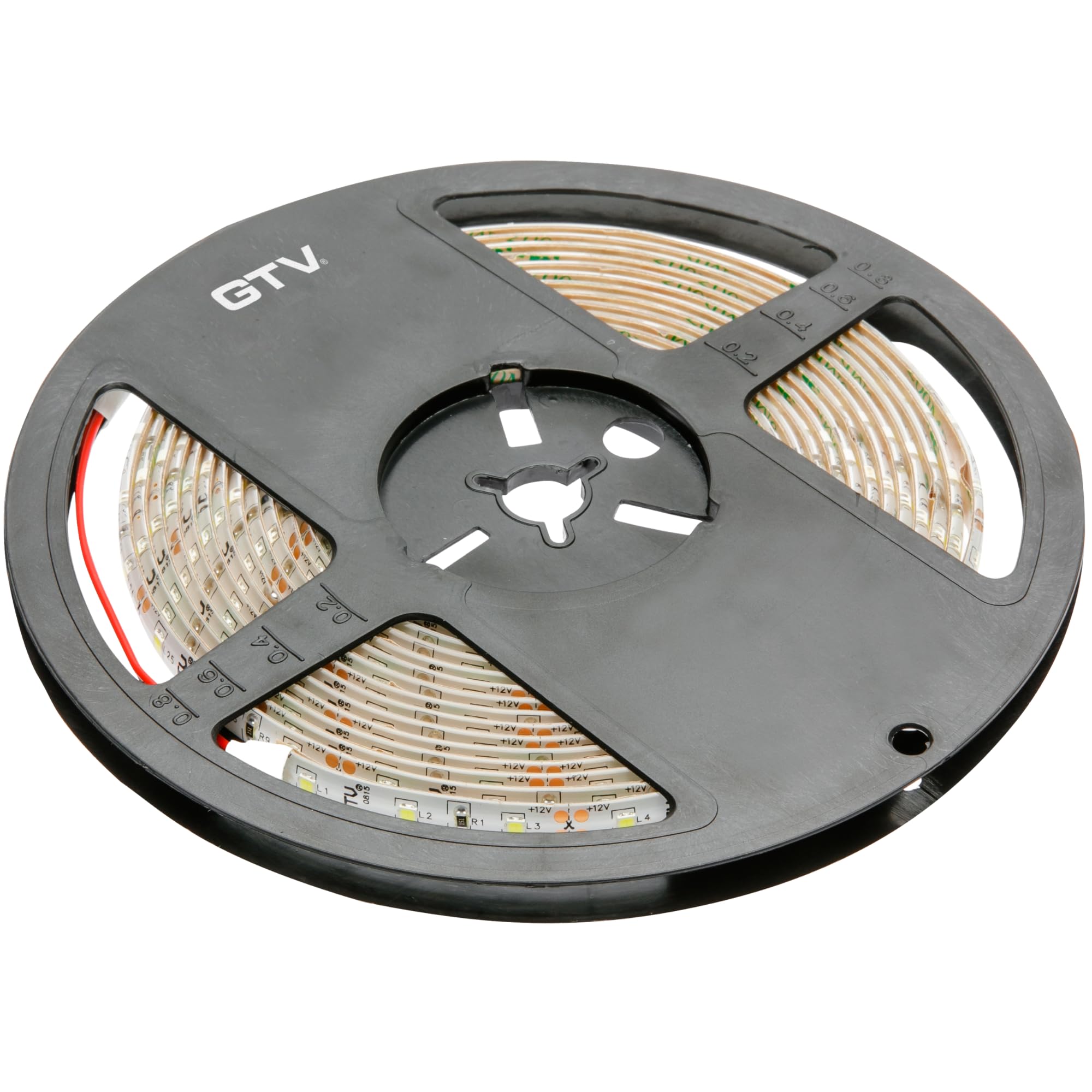 GTV LED Strip Cool White Flash 2835 MW, 5 m Roll with 300 LEDs, IP65 Waterproof, Dimmable, 12 V, 3.7 Wm, 8 mm Wide, 6500 K Light Strip for Kitchen Furniture Lighting