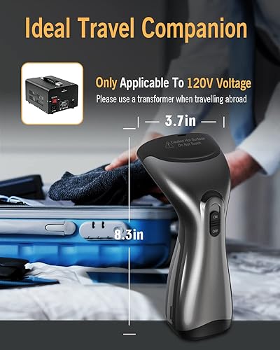 Miniatura 3 de seekclass Vaporizador portátil para ropa tamaño de viaje vaporizador de mano de 900 W calentamiento rápido de 25 segundos tanque de agua vaporizador