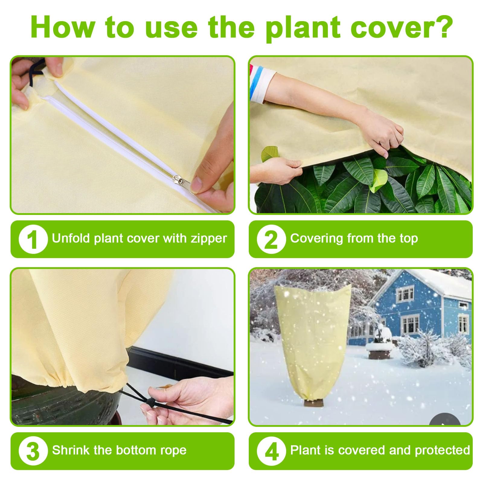 Protection Hivernale Pour Plantes - Tente D'hiver Avec Fermeture éclair Et Cordon De Serrage - Protection Contre Le Gel - Pour Plantes En Pot, Palmiers, Oliviers (250 X 360 Cm