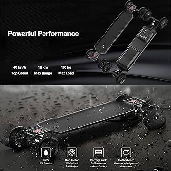 Amazon | オフロード電動ロングボード 最高速度40km/h 範囲16km