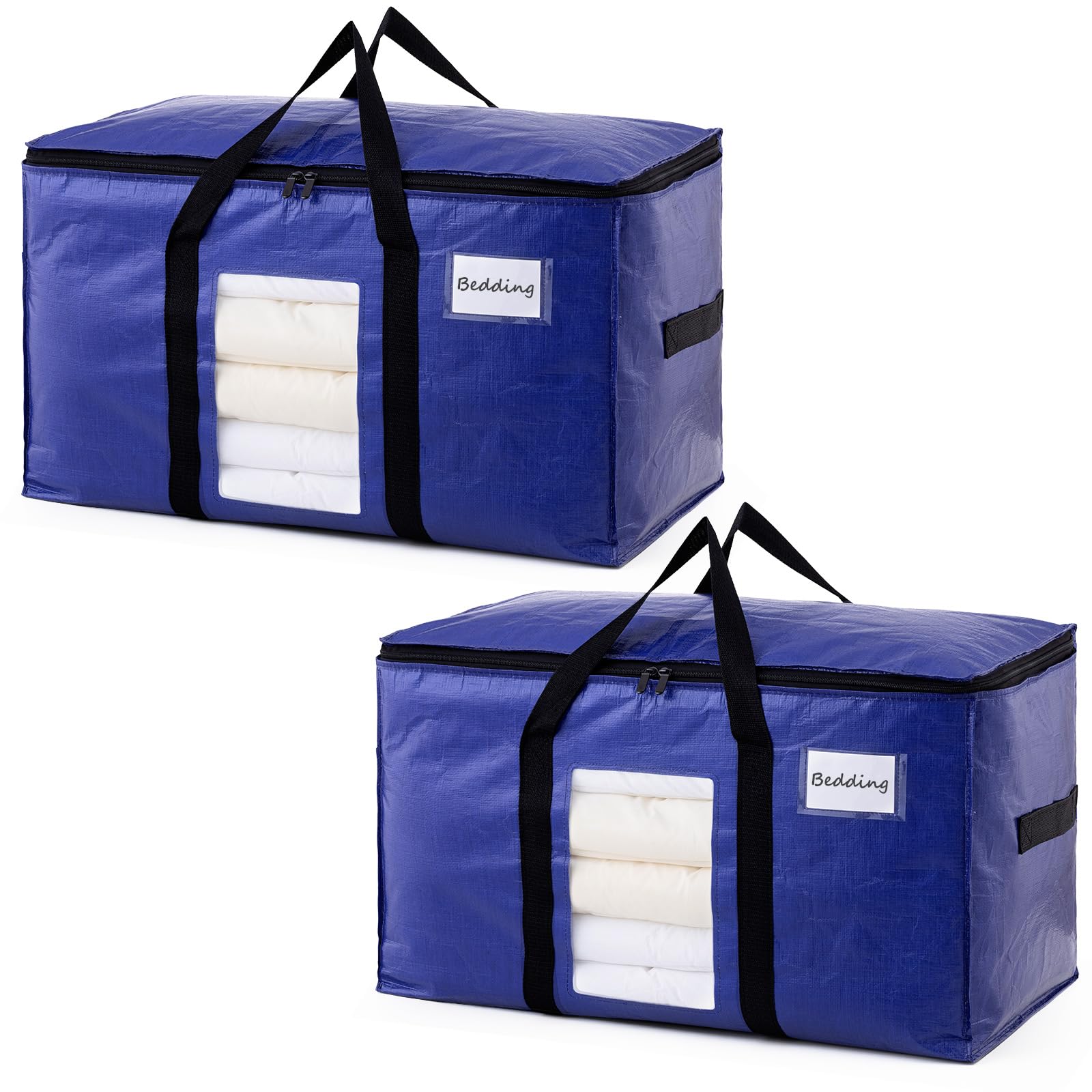 TAILI 2 Pack Dark Blue XXL Moving Bags,Storage Bags with Visible Window