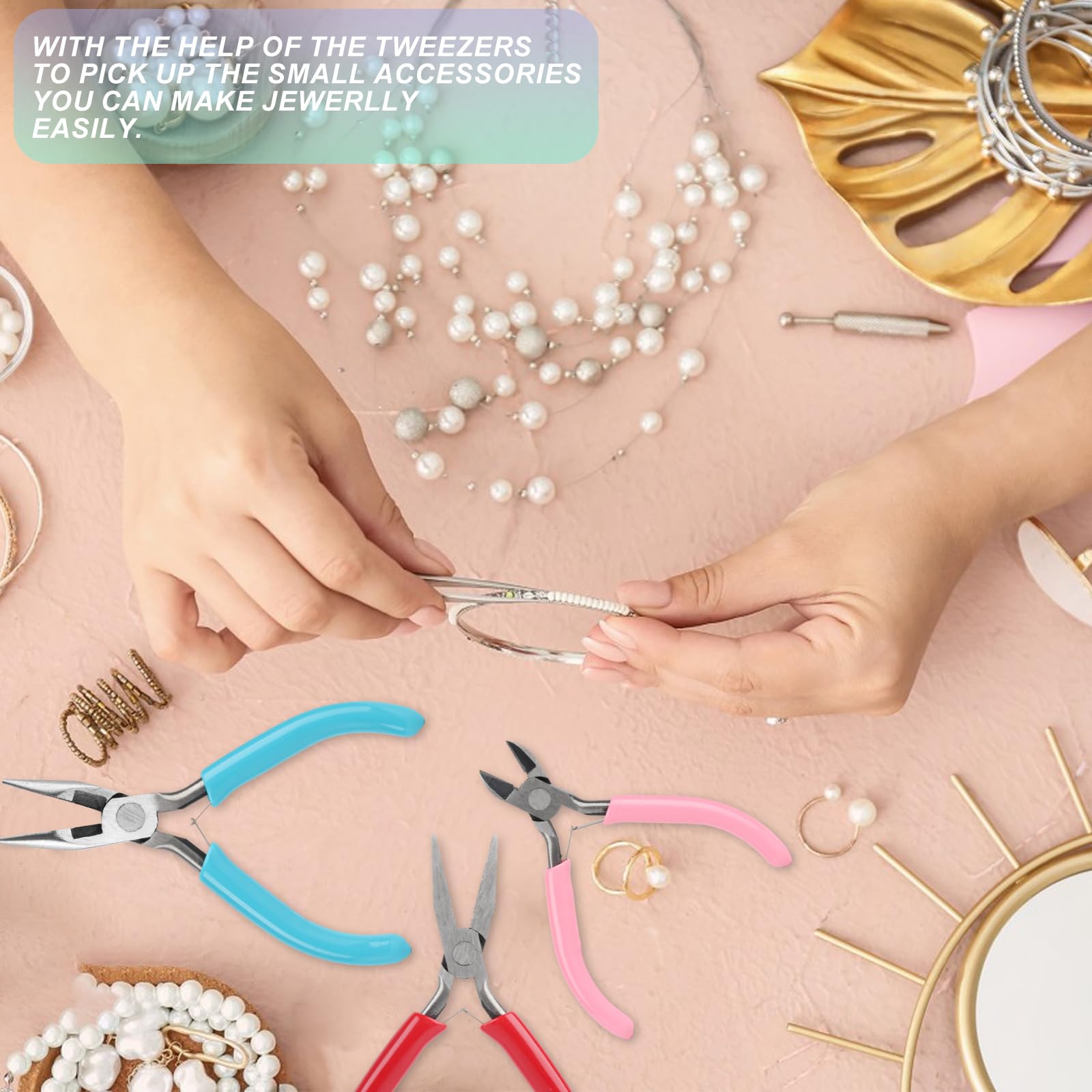 Set 3 Pinze Professionali Con Valigetta - Tronchesi, Pinze A Becco Lungo, Per Viaggi - Foto 3