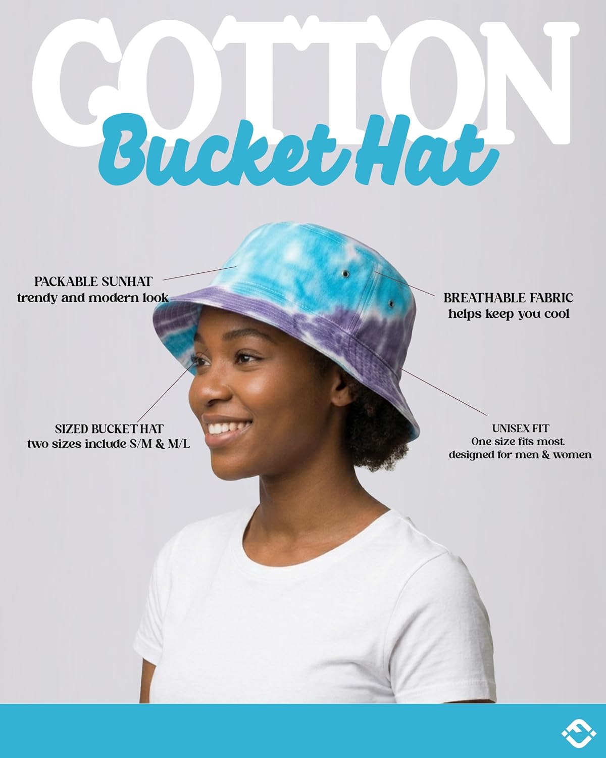 Funky Junque Bucket Hats for Women, Womens Bucket Hat Summer - Packable Sun Hat for Beach Festival Outdoor