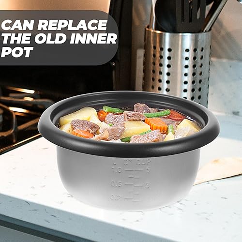 Miniatura 3 de DOITOOL Olla de repuesto para arrocera, olla interior de 67.6 fl oz, antiadherente, nivel de agua, olla de arrocera de aleación de aluminio para el
