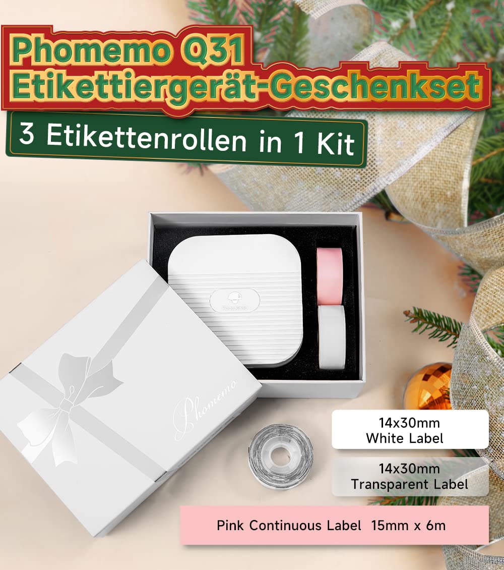 Stampante Etichette Bluetooth Phomemo Q31 - Etichettatrice Termica, Per Casa E Ufficio, IOS/Android