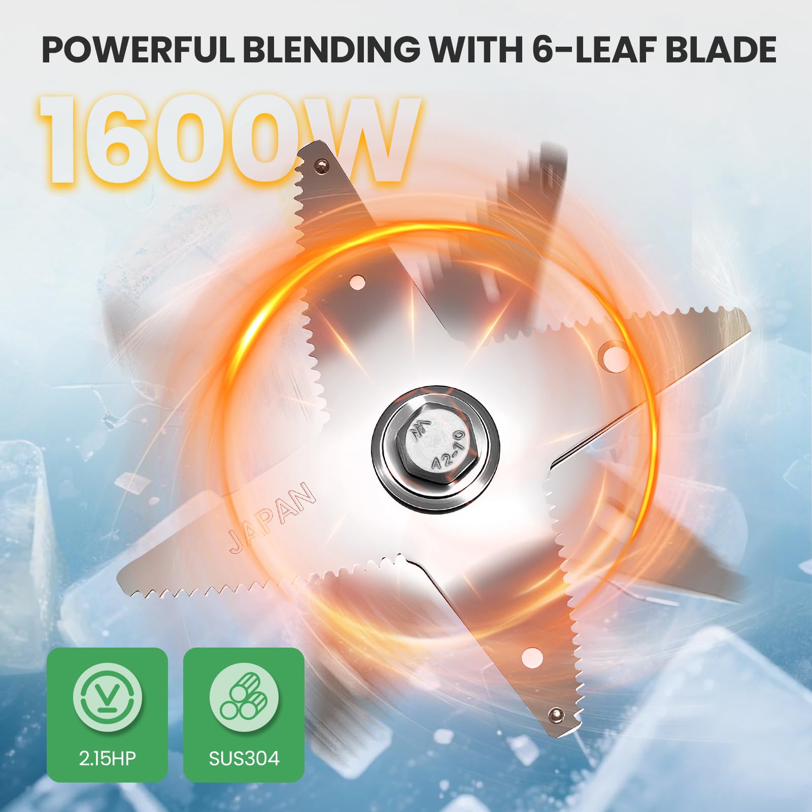 Huanyu Batidora comercial con carcasa insonorizada 2L de capacidad Batidoras profesionales silenciosas 1600W Batidoras de alto rendimiento para picar hielo, hacer batidos y purés