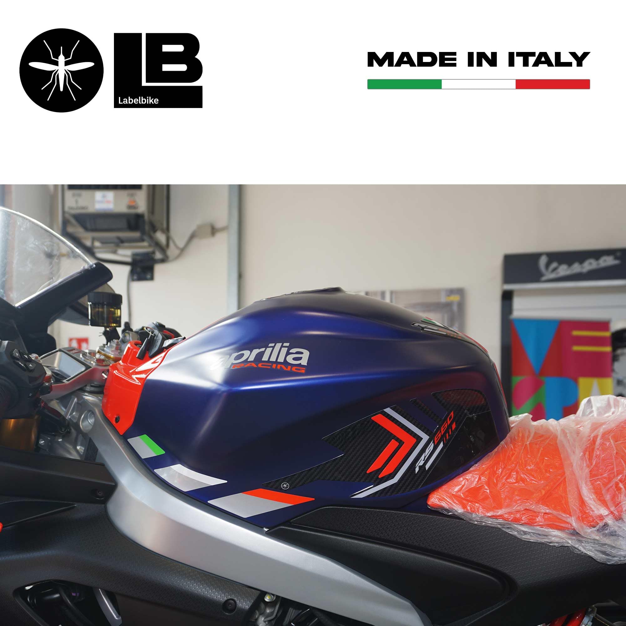 labelbike - Naklejki 3D z żywicy na Motocykle, Dekoracje i osłony boczne Zbiornika, kompatybilne z Aprilia RS 660 2020-2025
