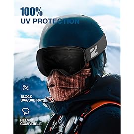 ZIONOR X Ski Snowboard Snow Goggles OTG Design for Men & Women with Spherical Detachable Lens UV Protection Anti-Fog