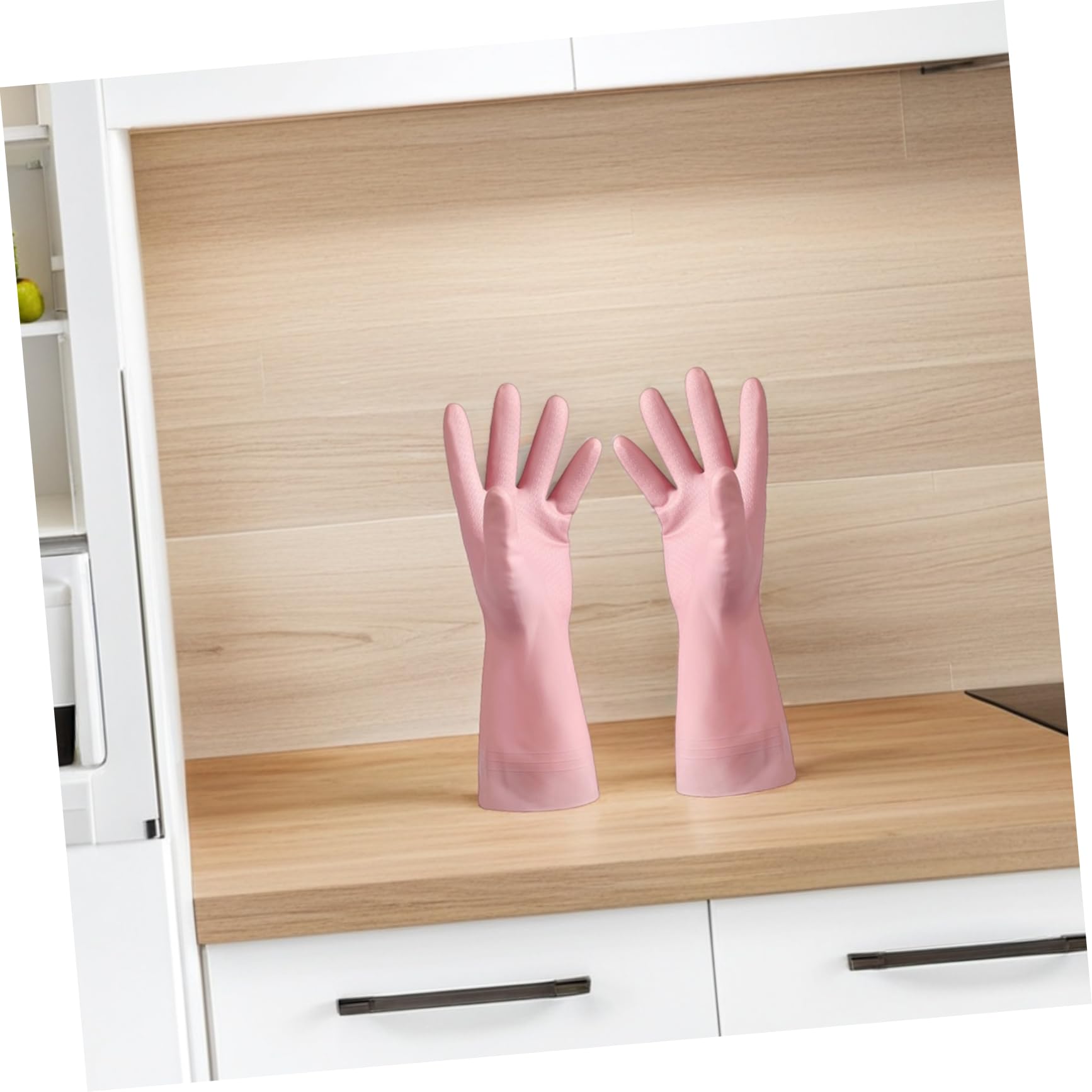 Healeved 6paia Guanti da Cucina Impermeabili Riutilizzabili in PVC per Lavare i Piatti Pulizia della Casa Design Antiscivolo per Presa Sicura