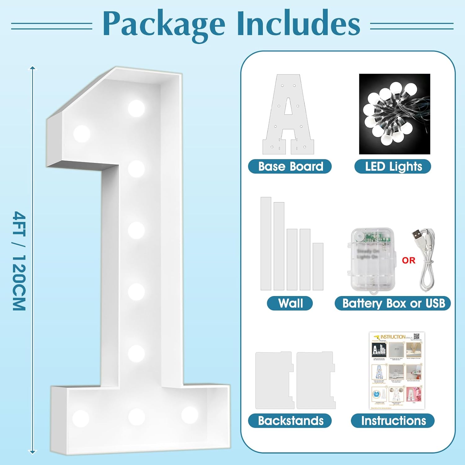 Ledido 4FT Marquee Light Up Numbers, Cool White Light Up Numbers Large Marquee Numbers for Party Decorations,21st Birthday Anniversary Decor, Numbers21