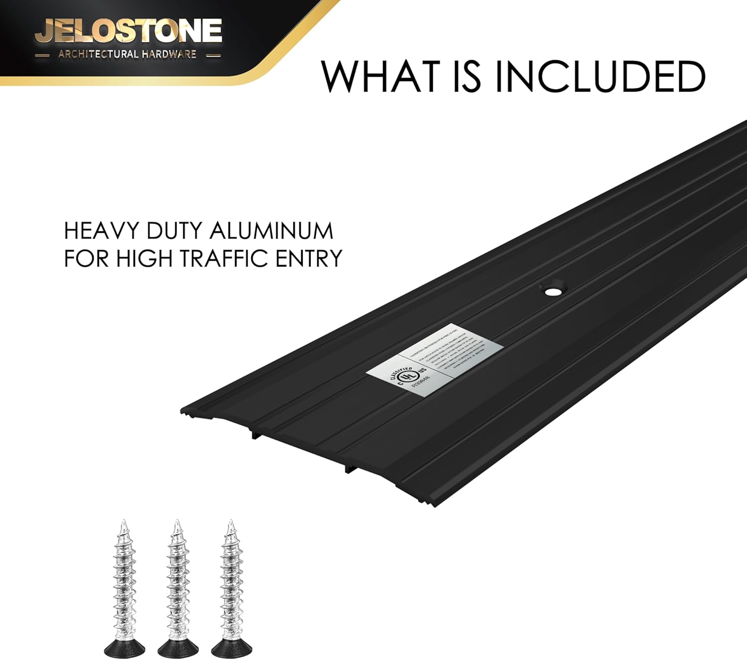 4''W x 1/4''H x 36''L- Aluminum Door Threshold (Matte Black Anodized)- Door Saddle- ADA accessible Barrier Free- Fire Rated- Door Thresholds for Exterior Doors- B302A