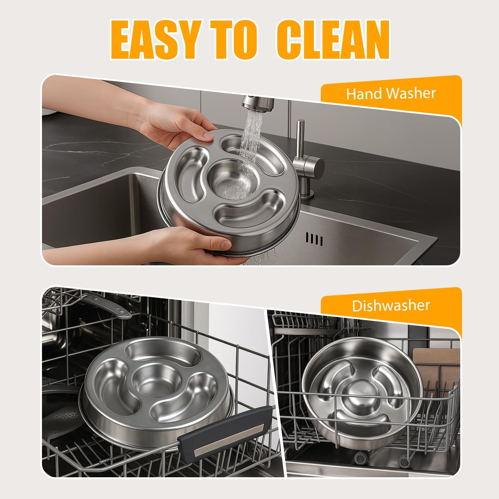 KASBAH Slow Feeder Dog Bowls Stainless Steel,2.5Cups Capacity Metal Slow Feeder Dog Bowl,Double-Sided for Food & Treats,Dogs Water Bowl for Medium Large Dogs to Slow Down Eating - image 6