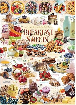 Cobble Hill 1000 Piece Puzzle - Breakfast Sweets - Sample Poster Included