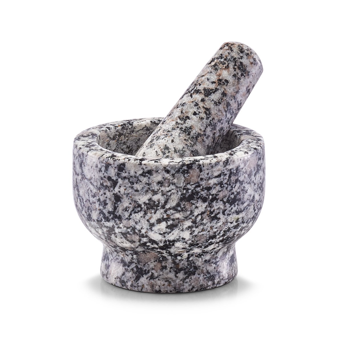 Zeller 24505 - Juego de mortero y pilón, ø9 cm, altura 6,5 cm, color granito gris oscuro