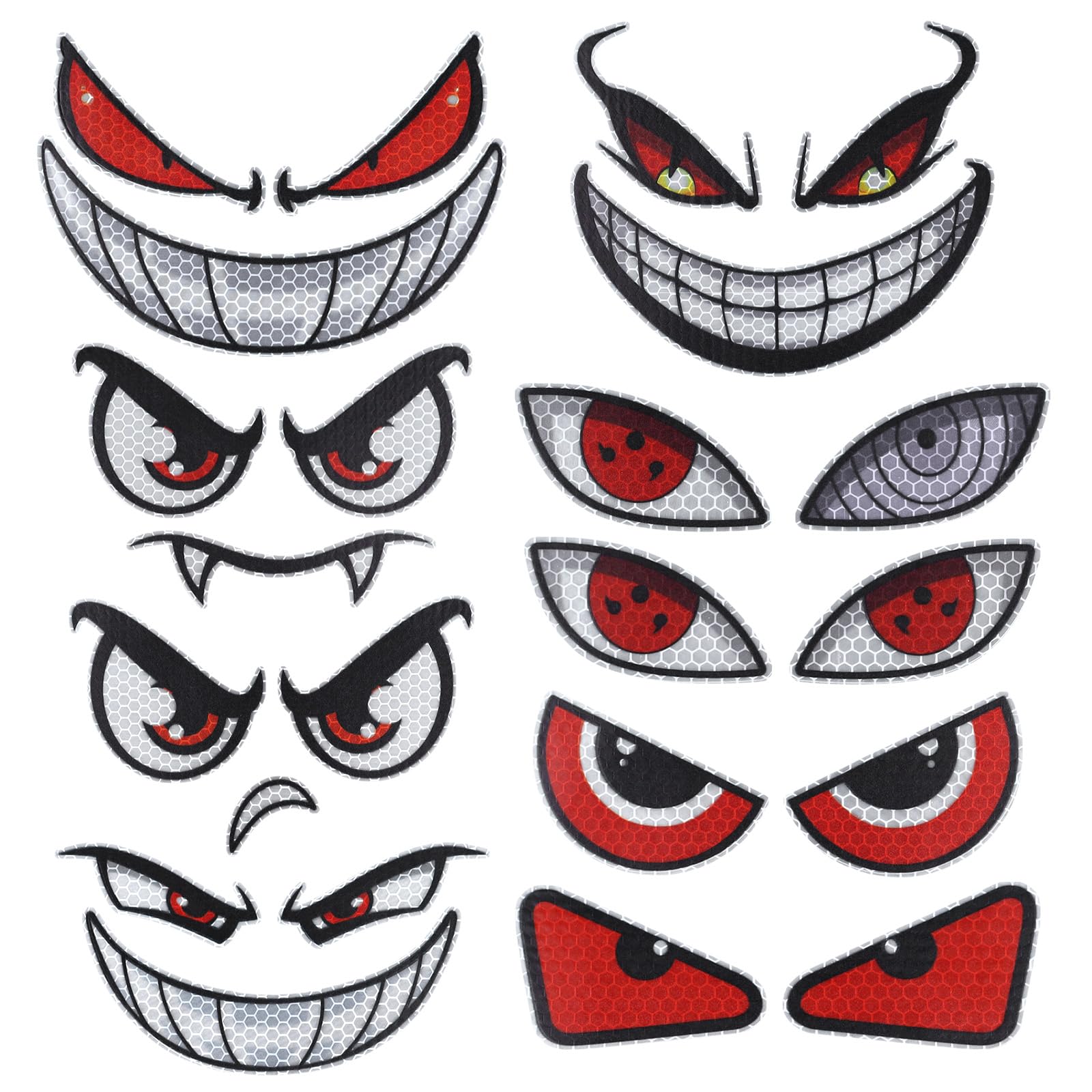 Suysion Reflective Eyes Stickers 9 Pairs - Robot Lawnmower Eyes Sticker Vacuum Robot Eyes Wheelie Bin Sticker Eyes Motorcycle Helmet Sticker Eyes - Weatherproof Self-Adhesive Funny Decoration