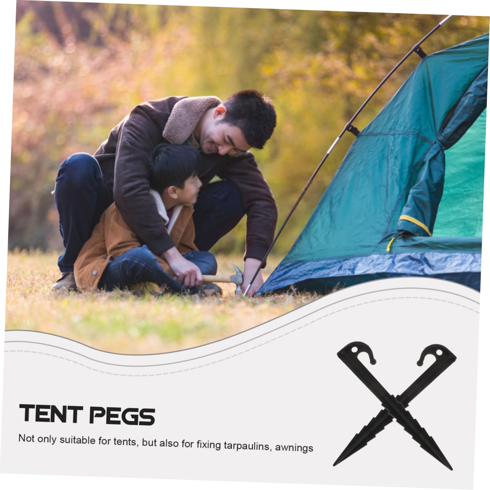 Gatuida 10pcs Heavy Duty Tent Stakes Durable Camping Ground Nails for Outdoor Tents Windproof Pegs for Efficient Fixing Safe and Convenient Ground Anchors for Hiking and Travel