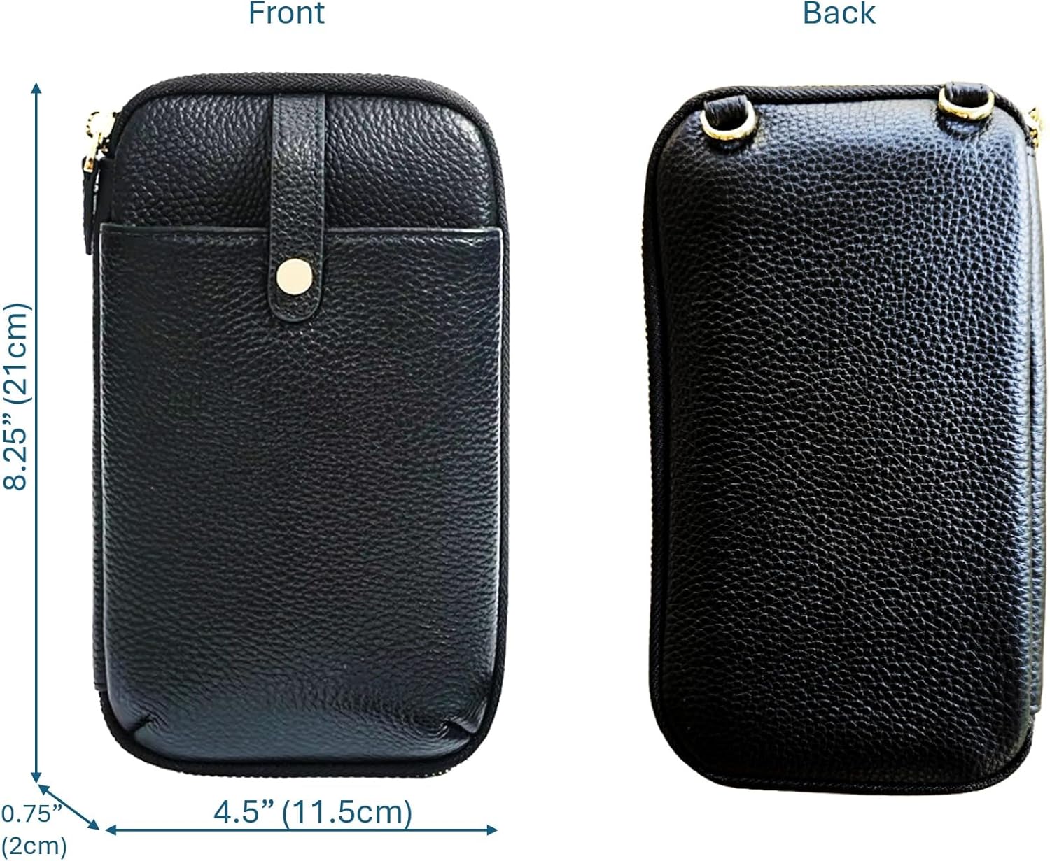 Genuine Cowhide Leather Small Crossbody Bags for Women, Smart Design Phone Bag Wristlet Wallet With Card Slots & 2 Straps
