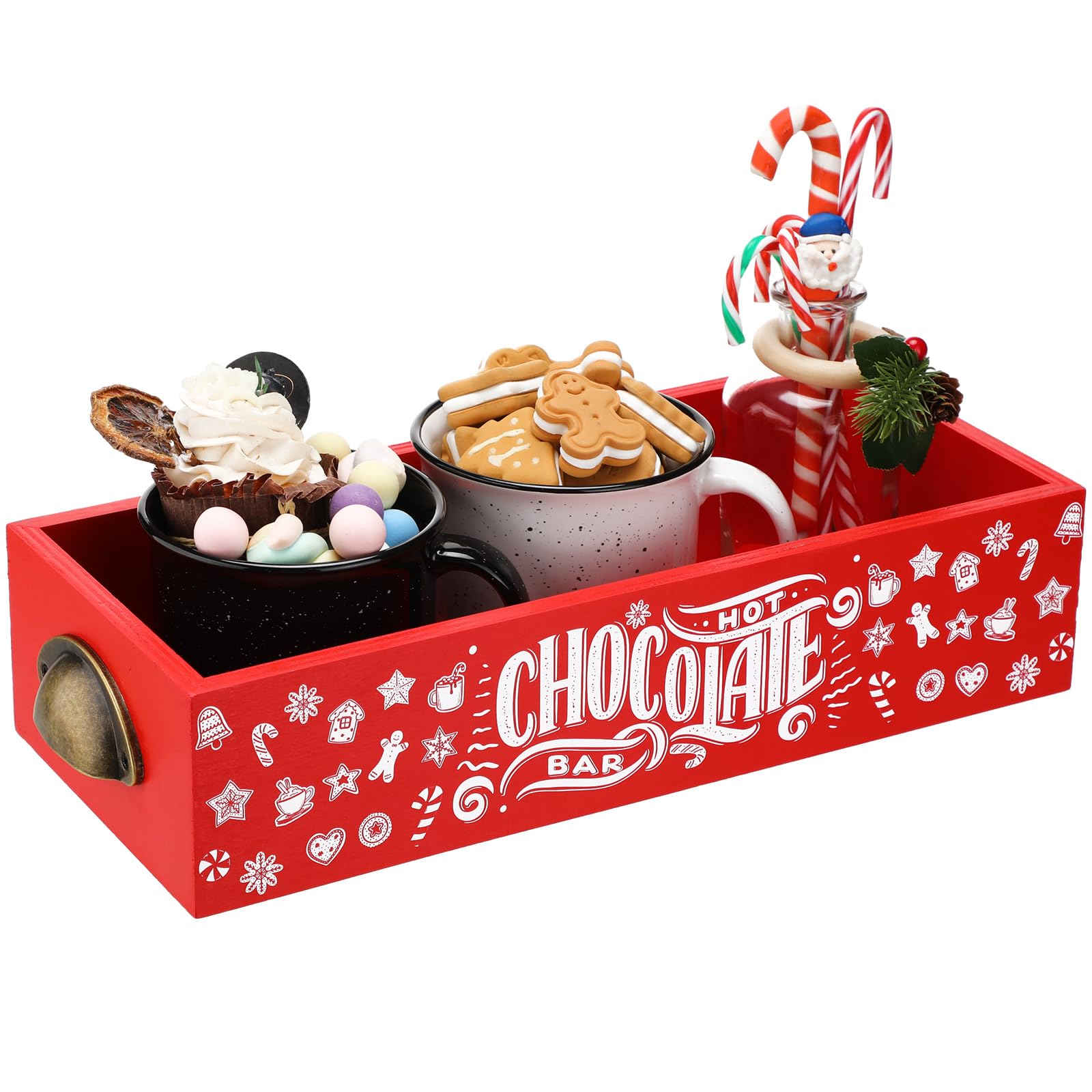 Amazon.com: Soaoo Christmas Hot Cocoa Bar Wood Storage Box Cocoa