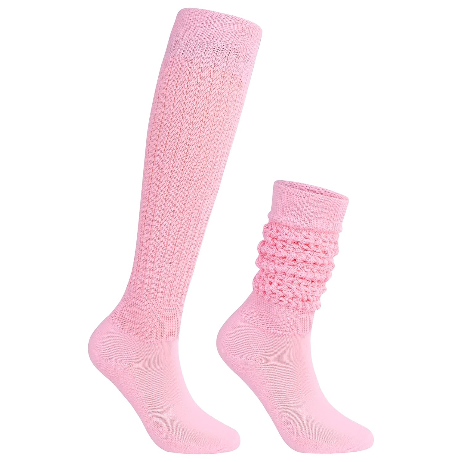 Century Star Knee High Slouch Socks for Women - 80s 90s Scrunch Socks Soft Leg Warmers Stacked Boot
