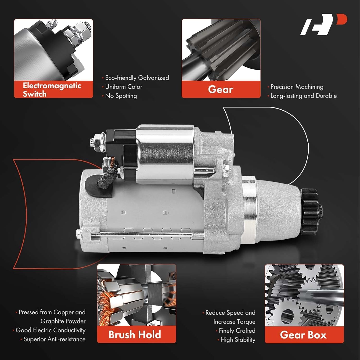 A-Premium Starter Motor Compatible with Toyota Highlander 2018-2022, Sienna 2017-2020, 3.5L, 12V 1.7KW 13-Teeth Counterclockwise, Replace# 281000P110, 4380003390