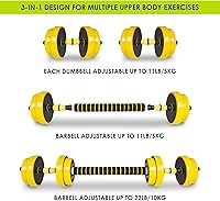 Vista 2 de ProsourceFit Juego de mancuernas y pesas ajustables, pesas libres 2 en 1, 44 libras, equipo de gimnasio en casa