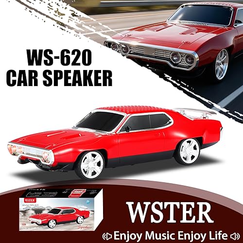 Miniatura 2 de WS-620 Altavoz Clásico de Coche Muscle Car Bluetooth Replica  Portátil Inalámbrico con Sonido HD, Emparejamiento Estéreo TWS, Luz de Fiesta LED,