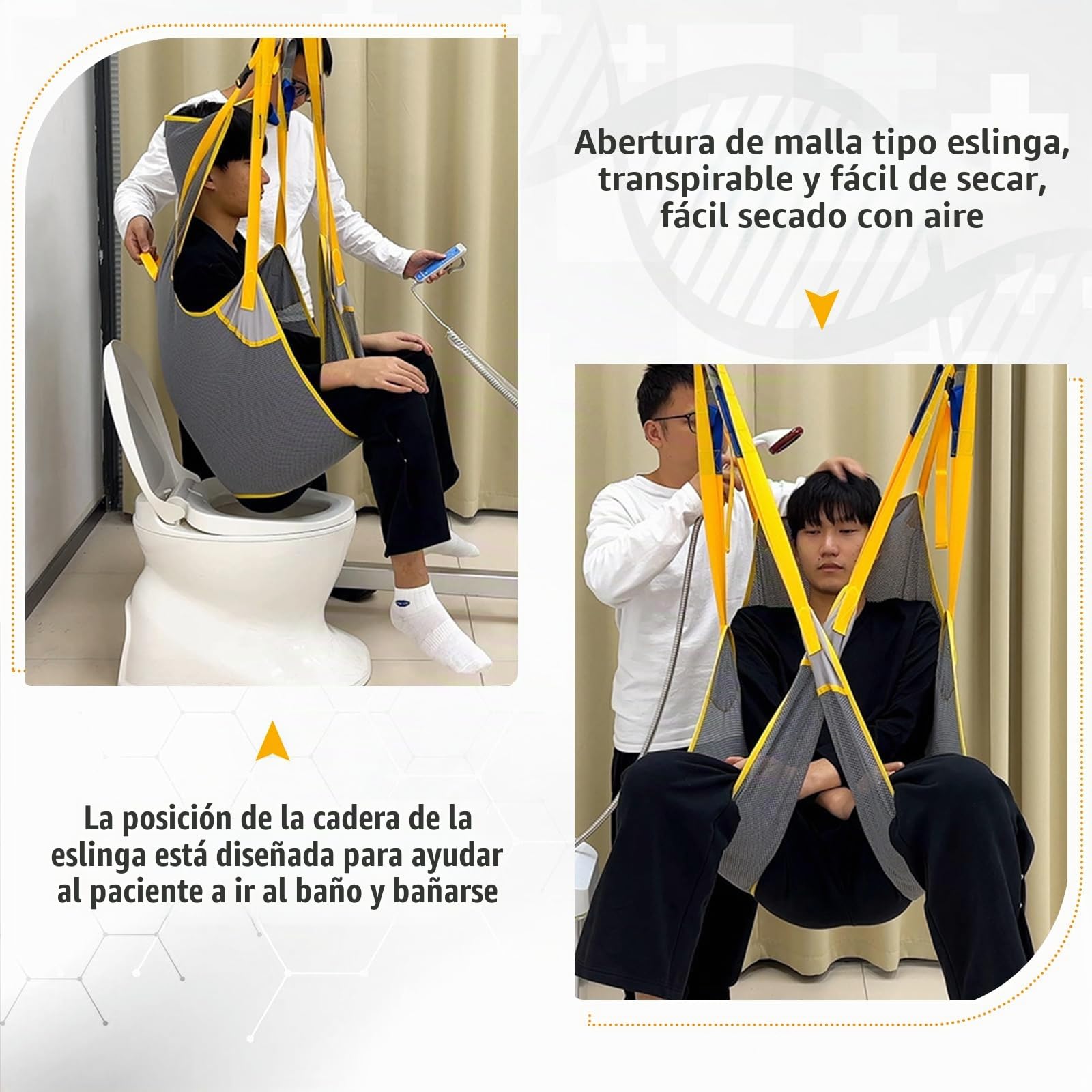 Cinturón de elevación para pacientes con espalda y parte de las piernas, correa de malla universal para el inodoro, transferencia para Elderly, correa de elevación para transferencia, posicionamiento