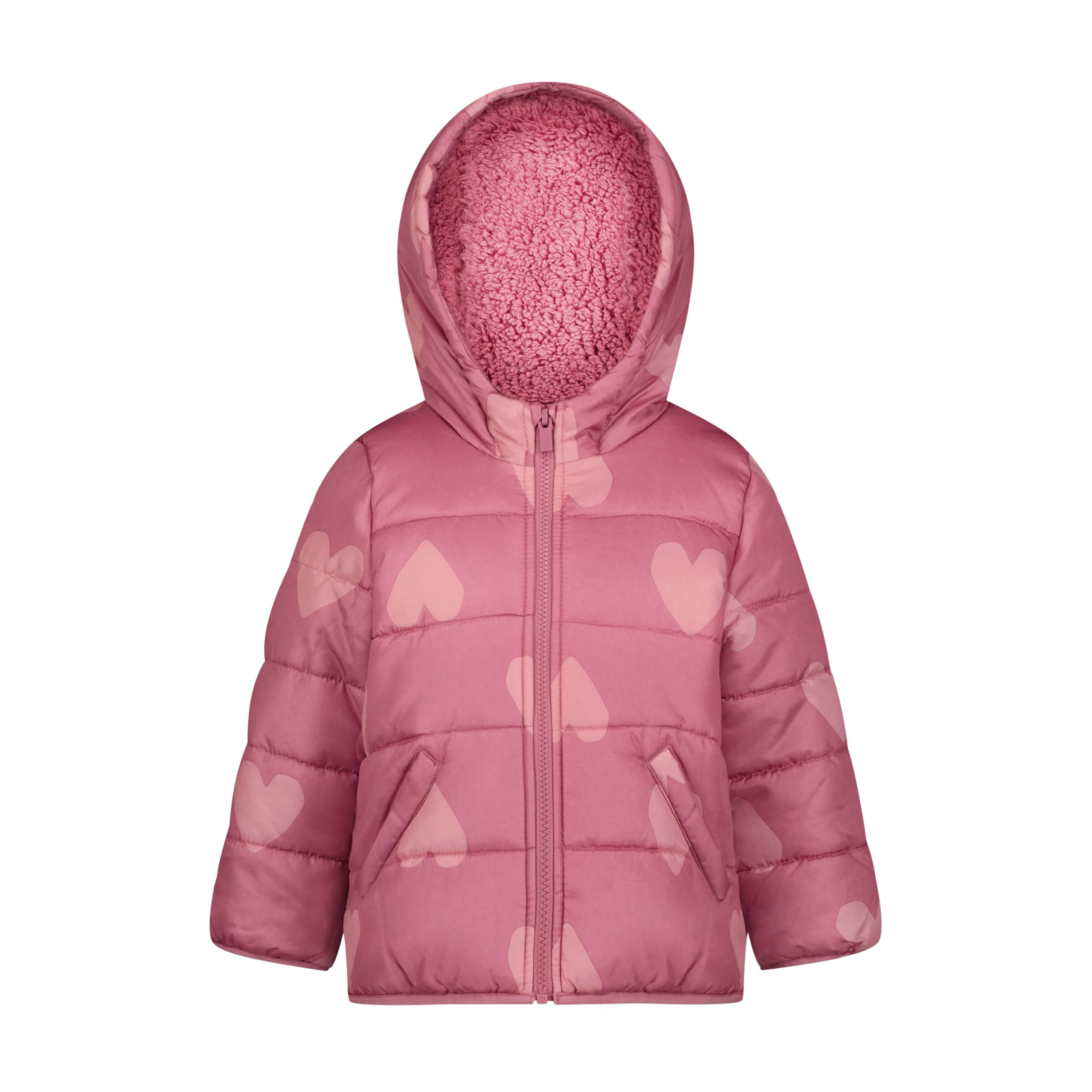Carter's Girls' Winter Coat Puffer Jacket with Sherpa Lined Hood
