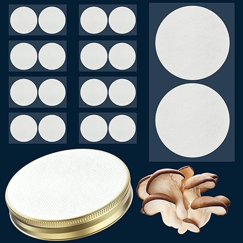 Miniatura 16 de 64 unids 0.787 in diámetro sintético filtro disco hidrófobo PTFE membrana 0.3um poro tamaño adhesivo fuerte para el cultivo de hongos