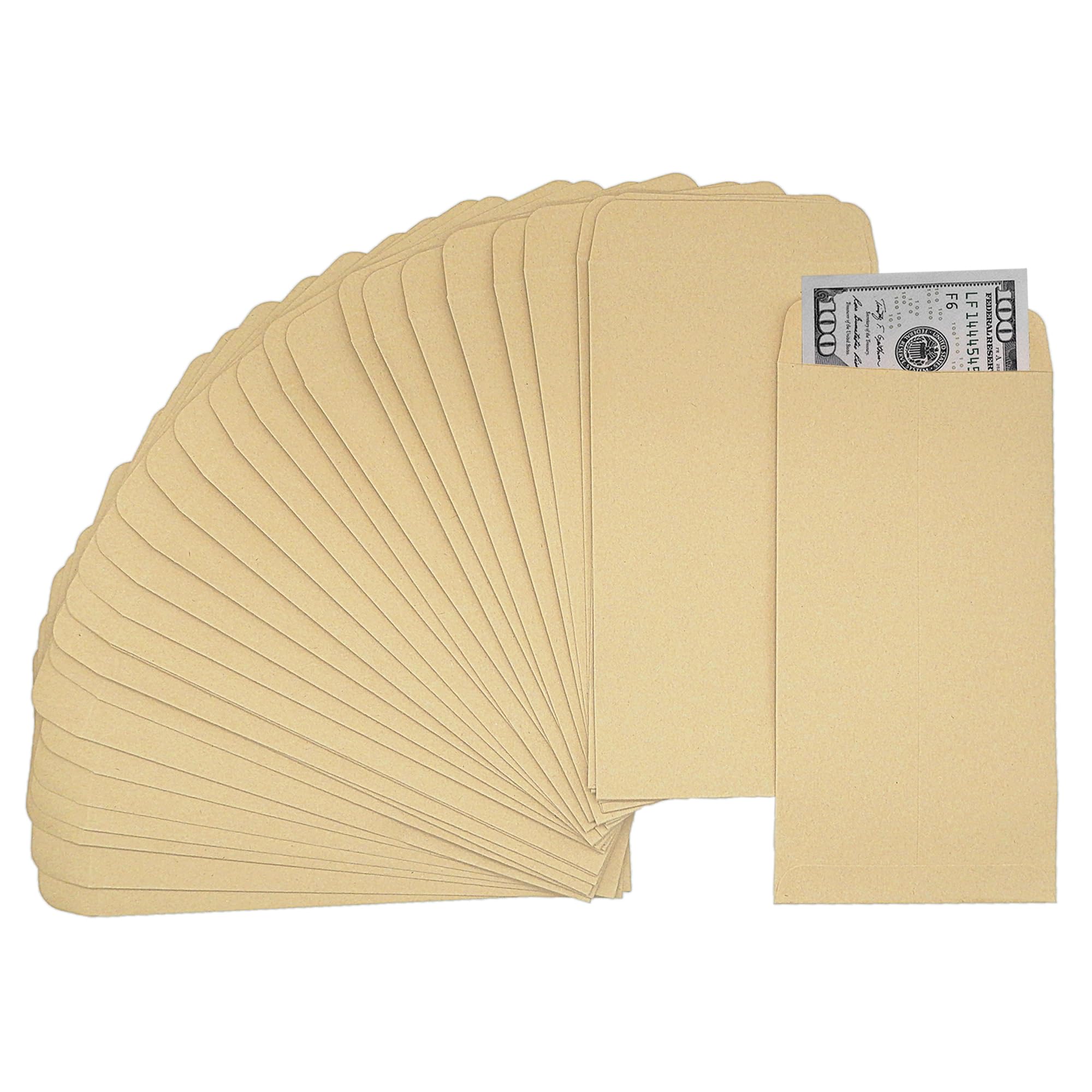 Officeva- #7 Money Envelopes for Cash, 6.5" x 3.5",100 Pack, Small Cash Envelope for Bill,100 Envelopes Money Saving Challenge, Bill Envelope for Budgeting