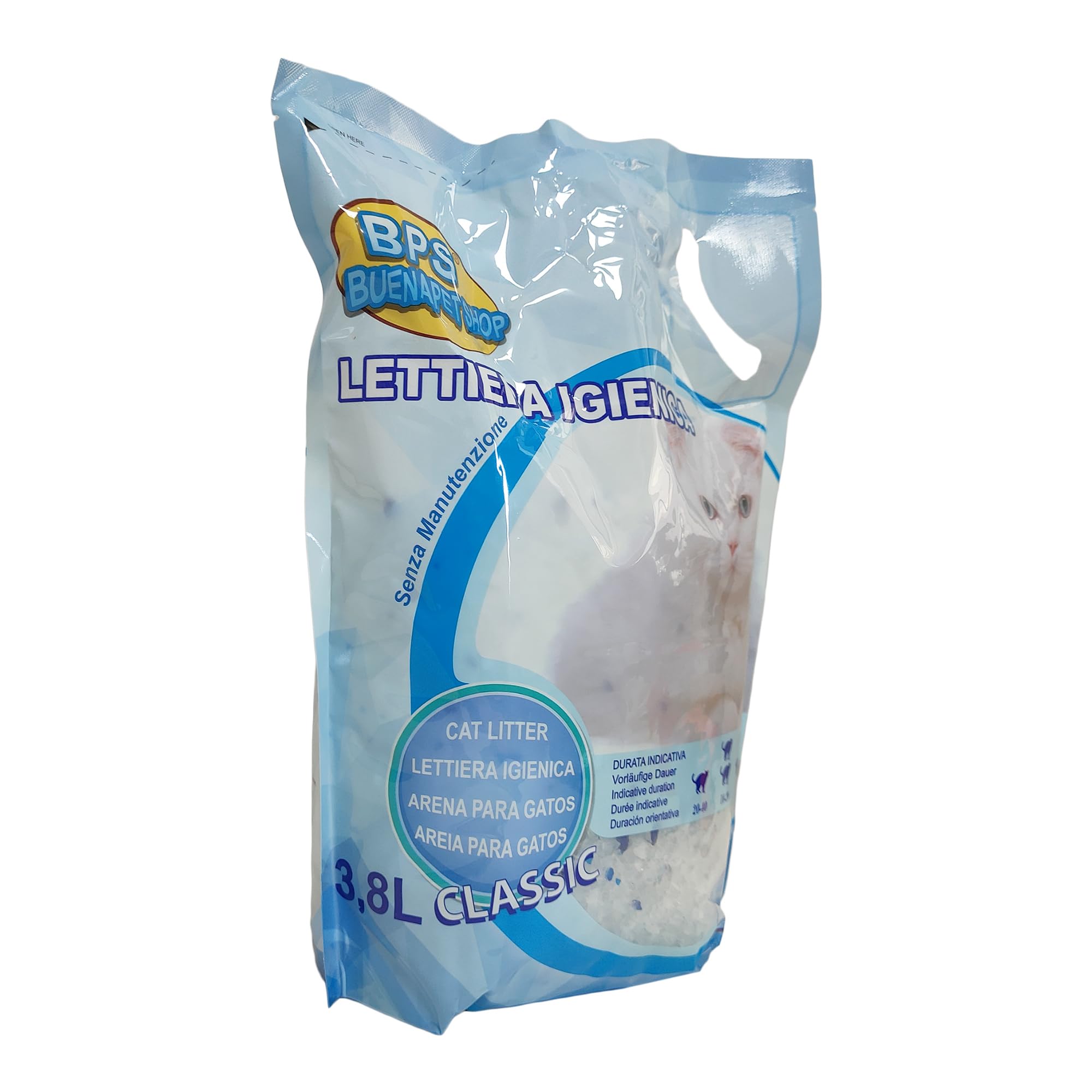 LETTIERA GATTO SILICIO 【30.4 LITRI】【8 BUSTE DA 3.8L 】 per Gatti a Lunga Durata ai Cristalli di Silicio, assorbiodore