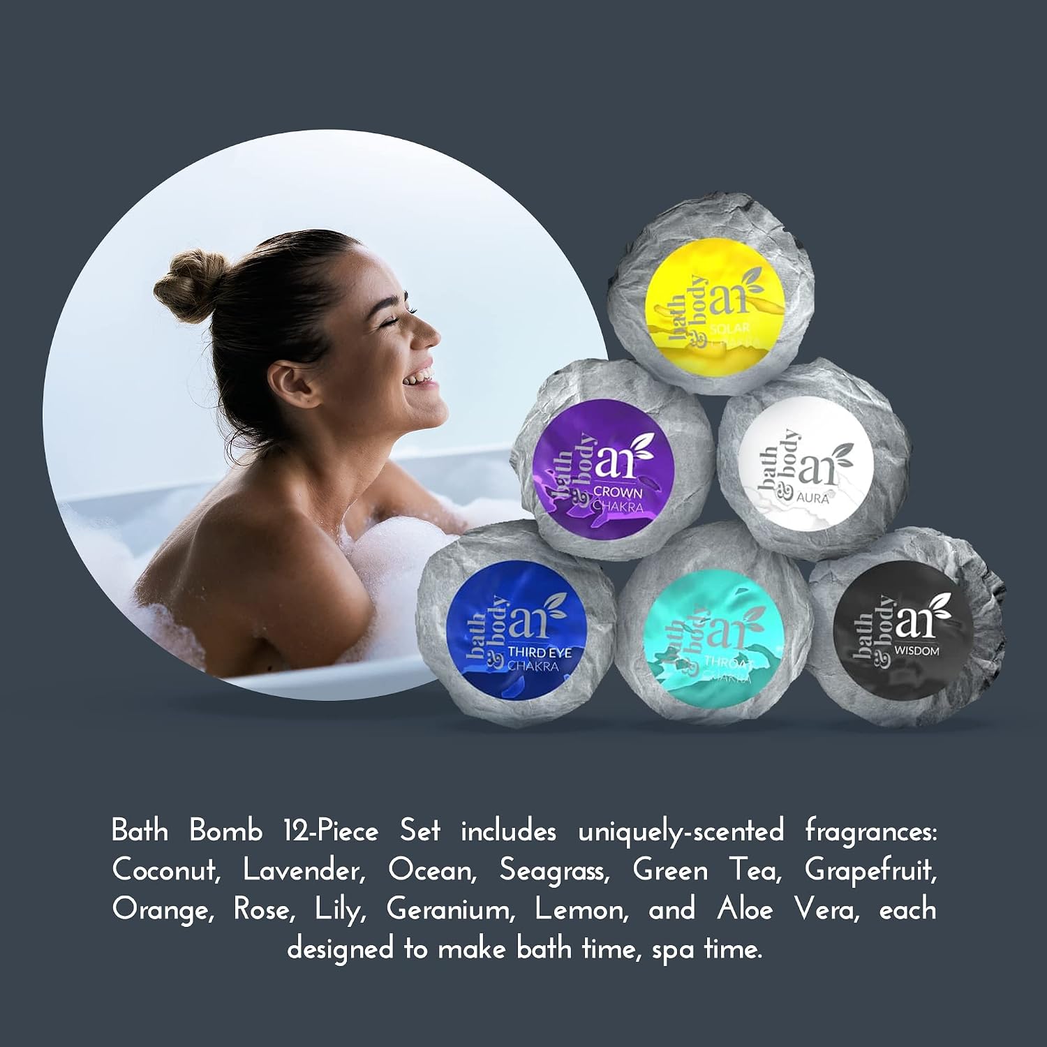 ArtNaturals Large Bath Bombs Gift Set kit – (12 x 4 Oz / 113g) - Natural Handmade Essential Oil Spa Bubble Bath Bomb Balls Fizzies for Relaxation Moisturizing & Fun for Women, Kids & Men (ANAA-1201)