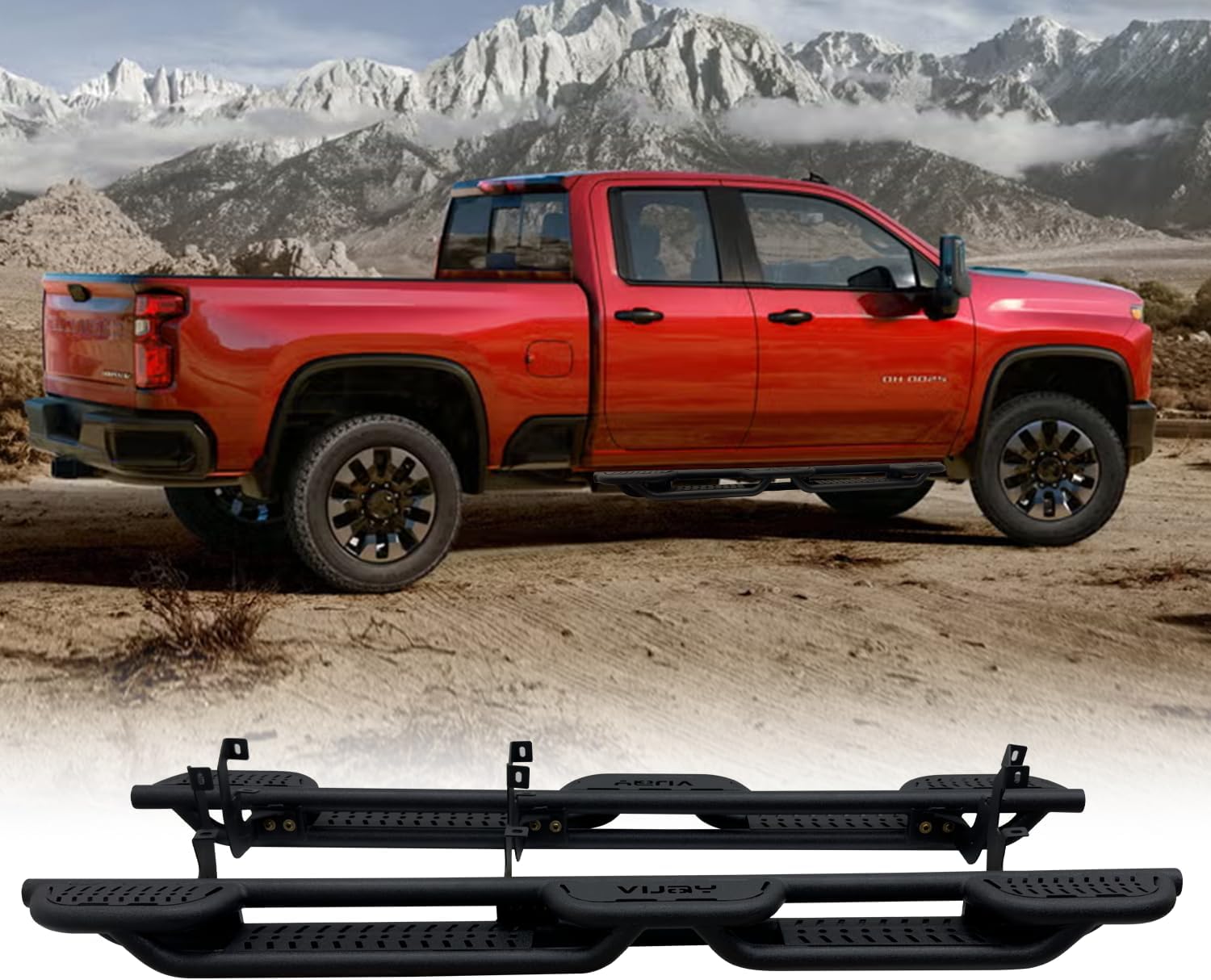 Drop Down Side Step Bars Running Boards Compatible with 2019-2024 Chevy Silverado/GMC Sierra 1500 and 2020-2024 Chevy Silverado/GMC Sierra 2500HD 3500HD Double Cab