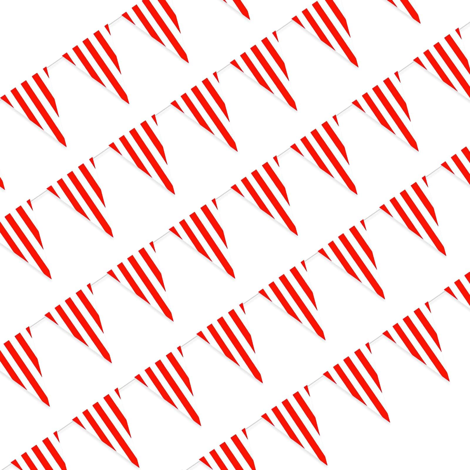 Piokio Plastic Red and White Striped Pennant Banner, Double-Sided Printing, Suitable For Carnival, Circus Theme Party Decoration, Birthday, Festival