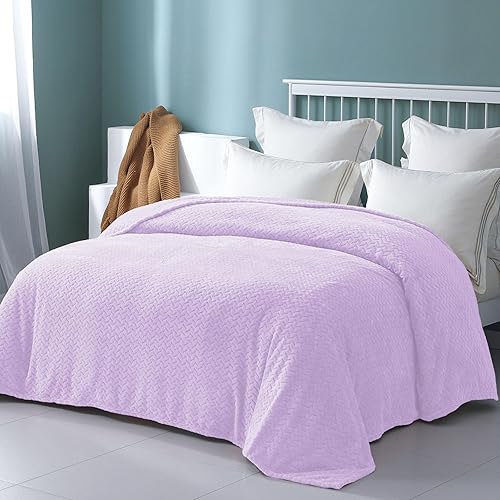 Miniatura 3 de Exclusivo Mezcla - Manta de forro polar para cama tamaño individual, 90x66 pulgadas mantas suaves y acogedoras de franela jacquard, ligeras y