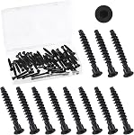 Swpeet 50Pcs M7 x 50mm Black Zinc Plated Carbon Steel Confirmat Screws Assortment Kit, Phillips Drive Countersunk Self-Tapping Furniture Connecting Screw for Assembly and Mounting