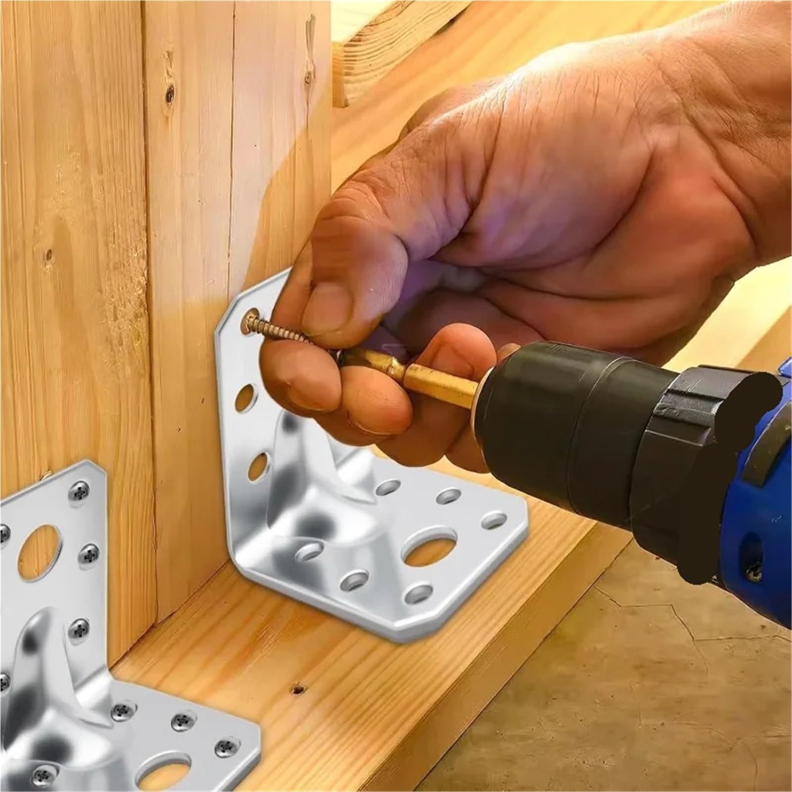 Staffe angolari a forma di L for mobili da 10 pezzi Staffa angolare in metallo resistente fissaggio a parete con foro multiplo ad angolo Per Mobili, Scaffali, Sedie In Legno(5x5x3.5cm)