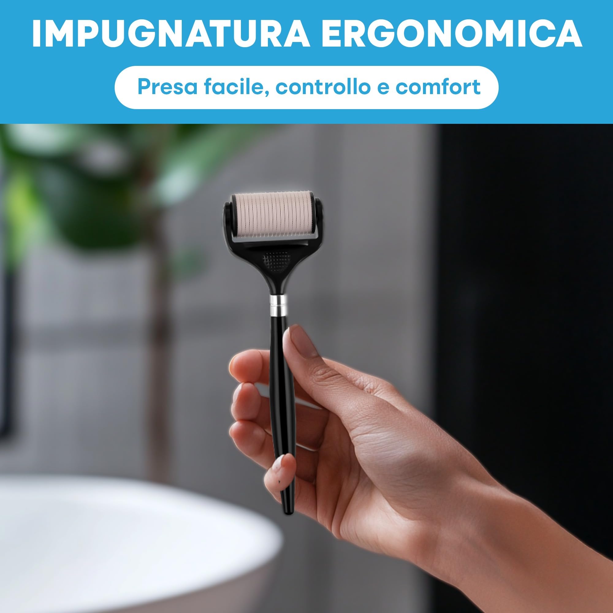 Dermaroller Ultra-Largo per il Viso – Kit di Microneedling per Uso Domestico, Rullo a Micro-Aghi da 0,25 mm per la Cura della Pelle, Superiore al Microneedling Pen/Derma Pen