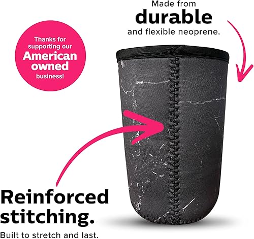 Miniatura 6 de Calla - Funda para café helado funda de neopreno para bebidas frías reutilizable para tus bebidas favoritas mármol negro