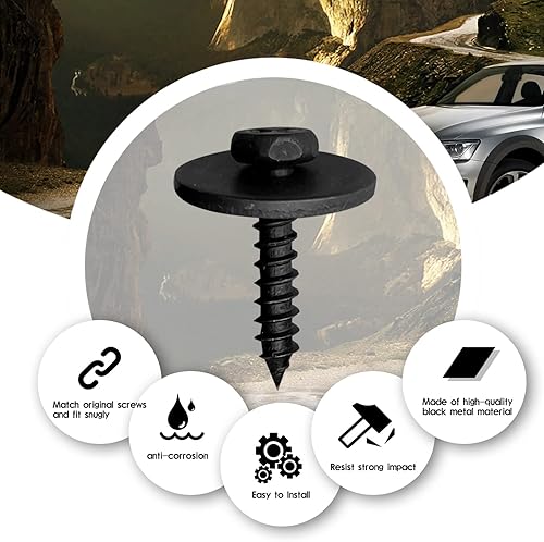 Miniatura 3 de 20 Unids Metal Negro Tornillo Cuerpo Parachoques Capucha Retenedor Clips A15100800ux0092