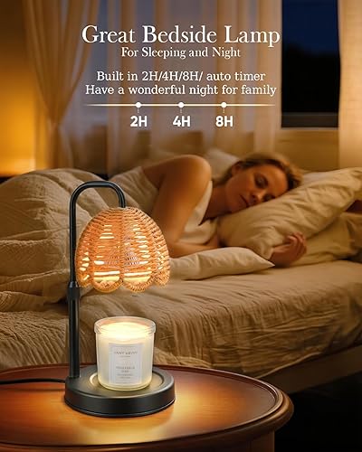 Miniatura 3 de Nacial Lámpara calentadora de velas con temporizador regulable, lámpara calentadora de velas eléctrica bohemia, lámpara calentadora de cera para