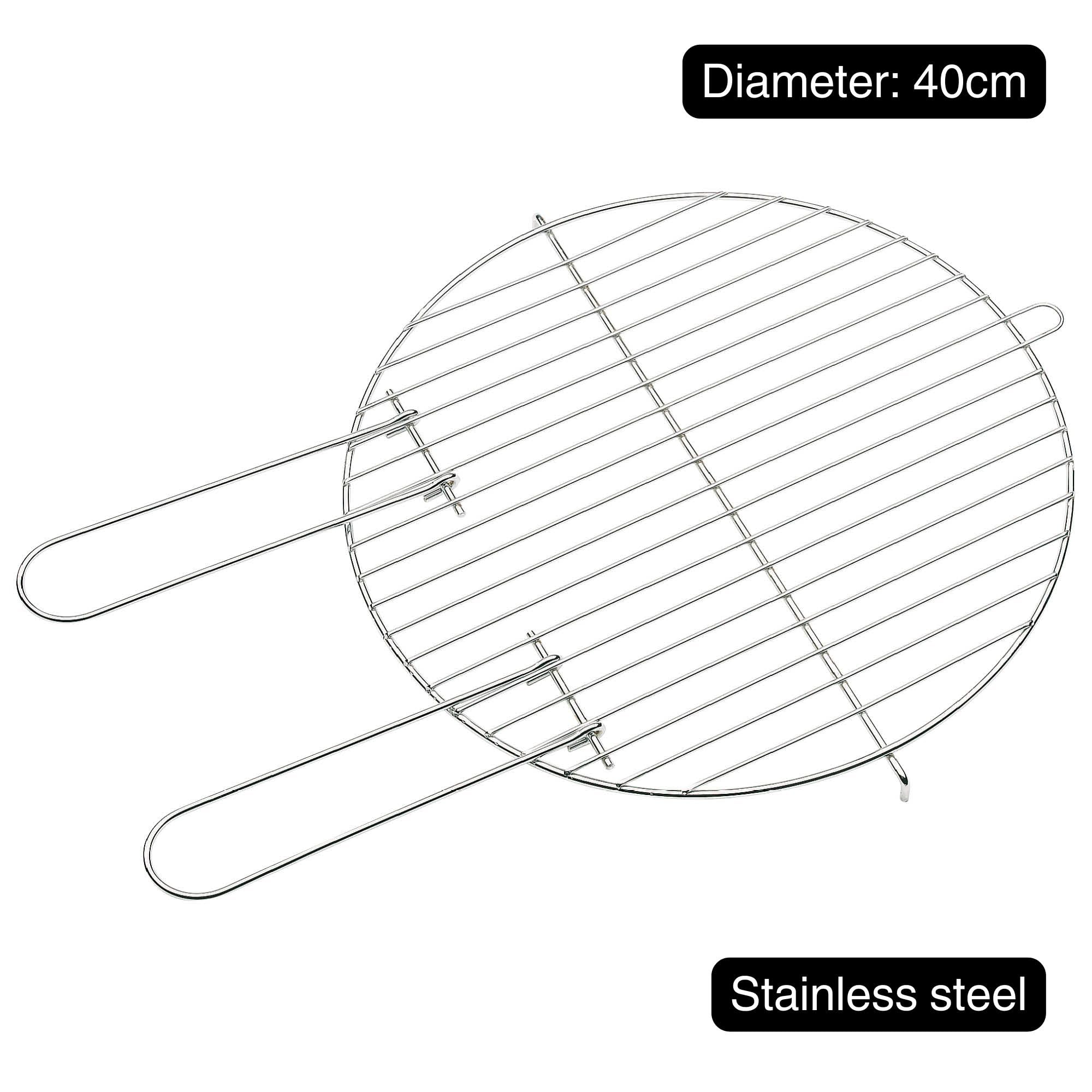 Barbecook Grillrost rund 40 cm mit zwei festen Haltegriffen für Holzkohlegrill, BBQ grill zubehör, edelstahl, leicht zu reinigen