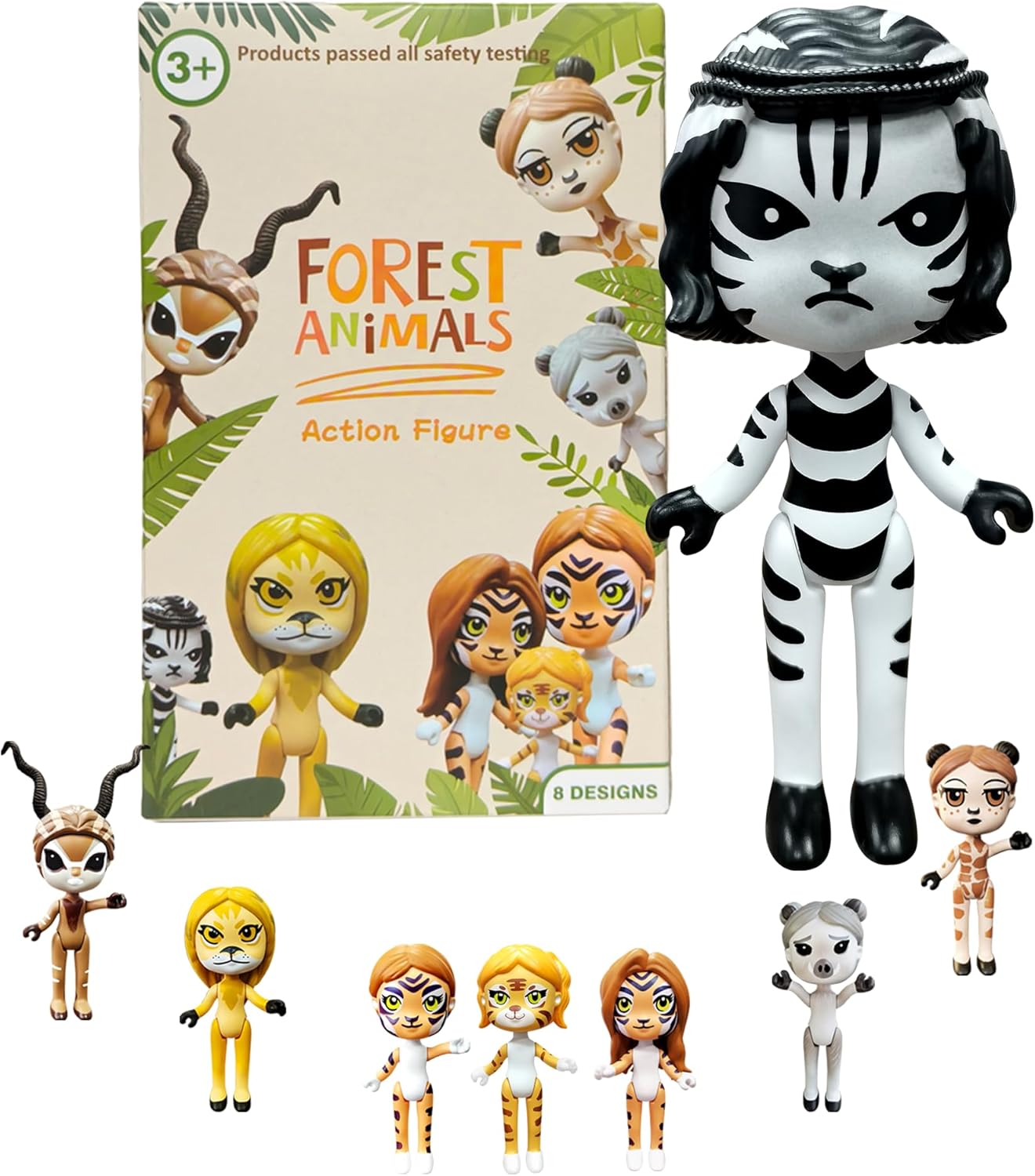 PLENTY MORE Forest Animal Theme Series Action Figure - 3.5 inches / 8cm Collectible Action Figure, Creative Forest Animal Toy, Educational & Fun Play for Ages 3+, Safe & Non-Toxic (Zeb Forest)