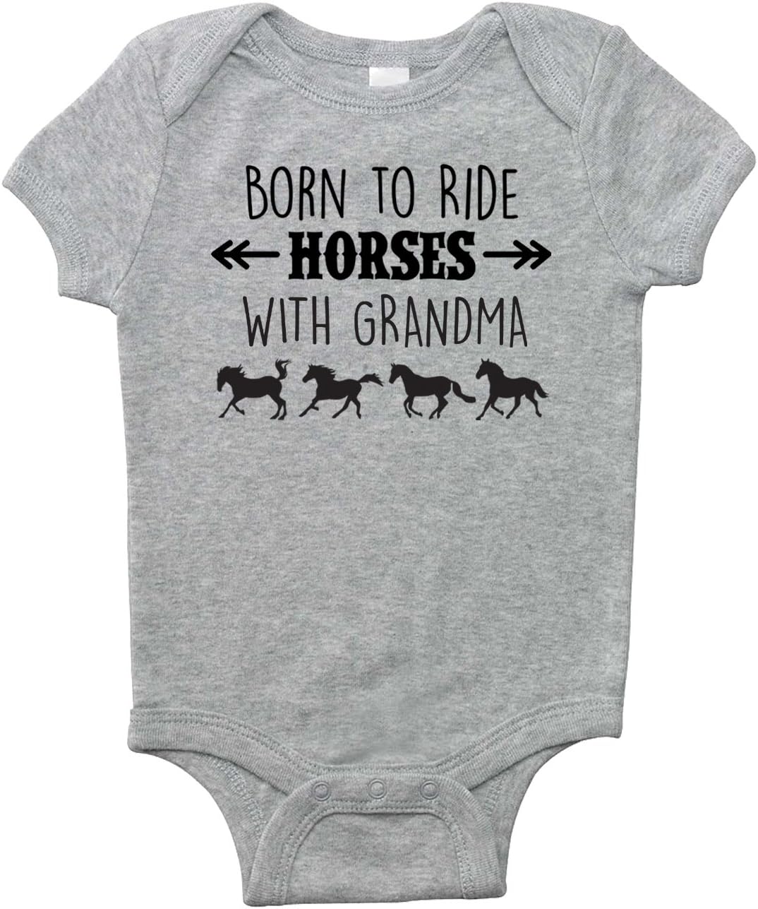 Equestrian Creations Born to Ride Horses with Grandma One-Piece Bodysuit