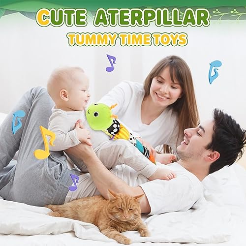 Miniatura 9 de Juguetes musicales para bebé, oruga de peluche, juguetes para bebés, texturas de animales de peluche, sonajero con diseño de regla, actividad de