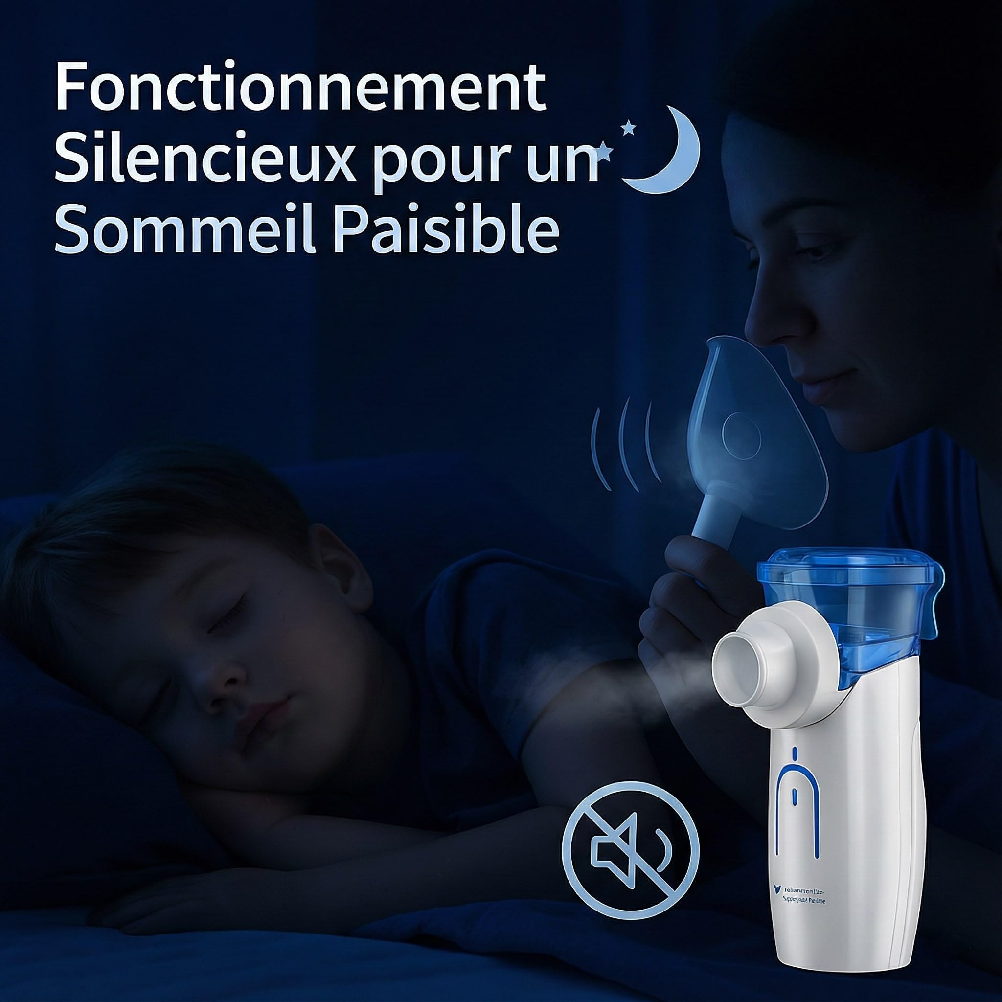 Medicinadellavoro.com - Nebulisateur Portable Silencieux Bebe et Adulte, Inhalateur Rhume Vapeur avec USB-C, Batterie Rechargeable et 2 Masques, Aerosol Medical Adultes Enfants Asthme et Bronchite
