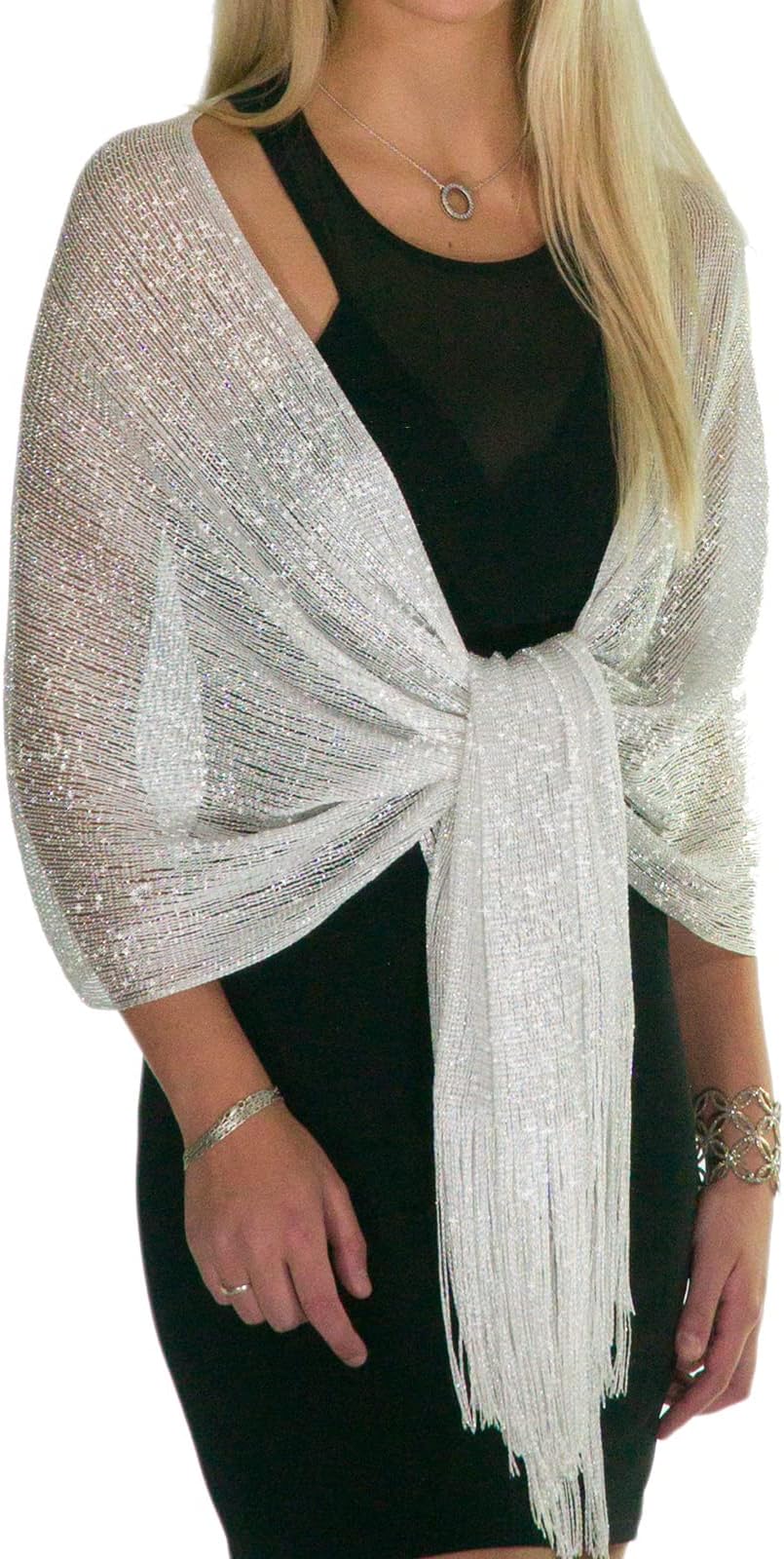 Shawls and Wraps for Evening Dresses, Metallic Glitter Shawls for Women, Sparkling Wedding Giving Shawl Gift