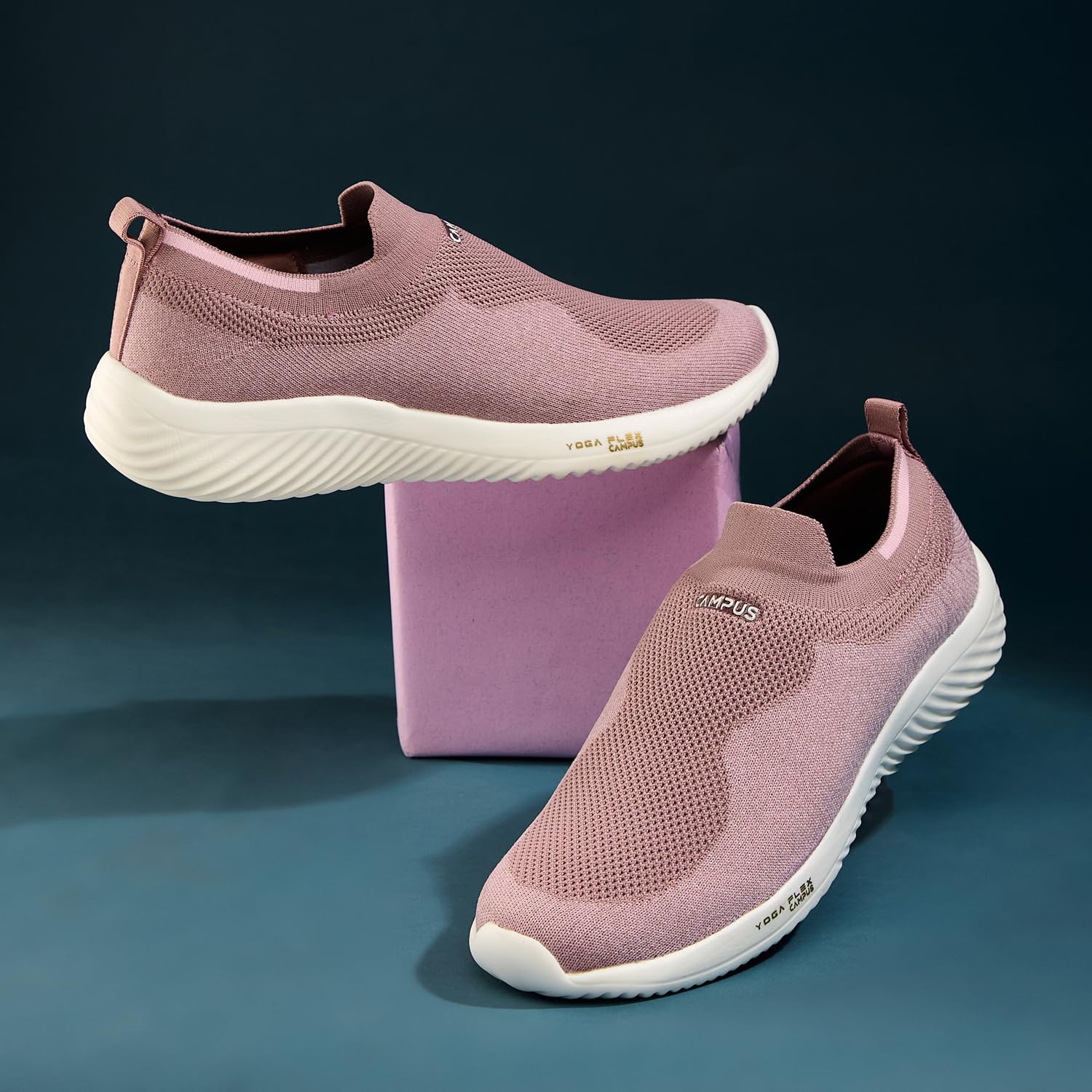 Campus Women's Camp Callie Walking Shoes Mauve/BBY Pink - 6UK/India
