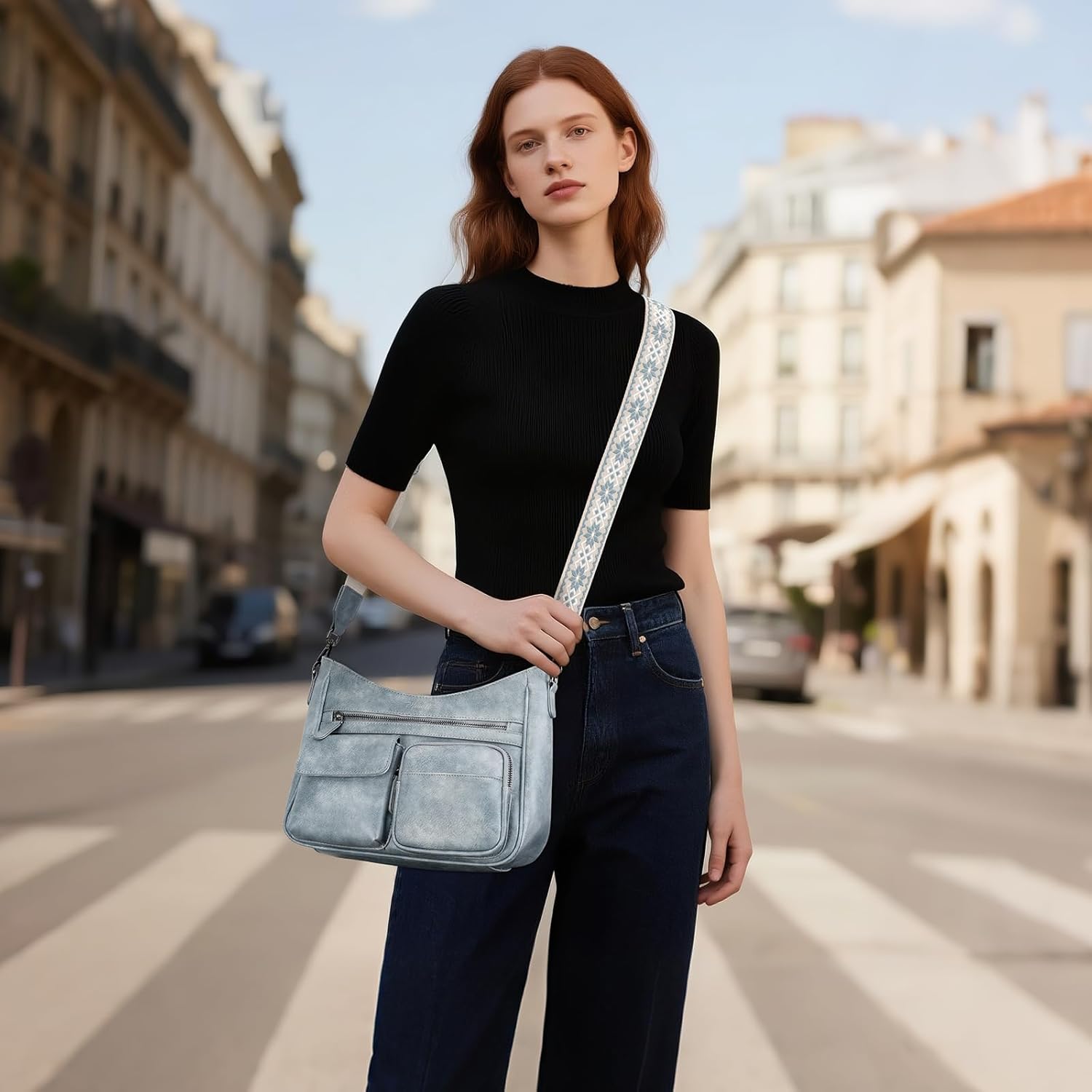 Crossbody Bags for Women Trendy Vegan Leather Crossbody Purse Shoulder Handbags Multiple Pockets Hobo Bag Ladies - Image 2